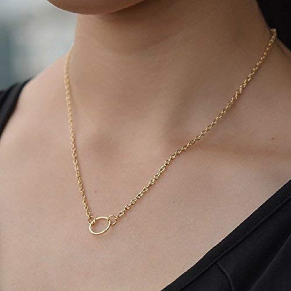Delicate Gold Ring Necklace